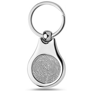 Stainless Steel Custom Fingerprint Round Keychain