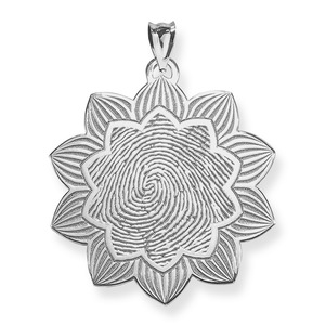 Custom Round Fingerprint Ornate Necklace