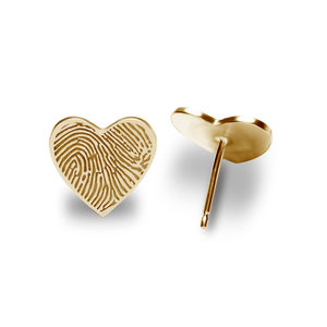 Custom Fingerprint Heart Earrings