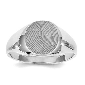 Custom Fingerprint Round Signet Ring