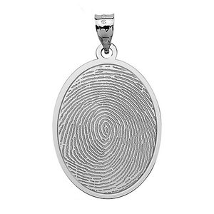 Custom Fingerprint Oval Charm or Pendant