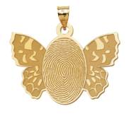Custom Fingerprint Butterfly Charm or Pendant