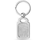 Stainless Steel Custom Fingerprint Rectangle Keychain