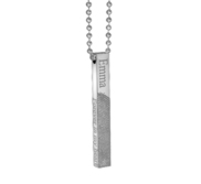 Personalized Stainless Steel Fingerprint Vertical 3D Bar Necklace