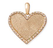 Diamond Frame Heart Fingerprint Necklace