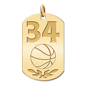 Personalized Basketball Number Dog Tag Pendant