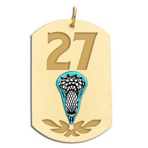 Personalized Lacrosse Number Dog Tag Pendant