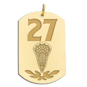 Personalized Lacrosse Number Dog Tag Pendant