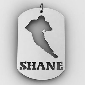 Personalized Football Sports Dog Tag Cut Out Necklace