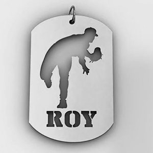 Personalized Softball Pitcher Sports Dog Tag Cut Out Necklace