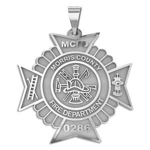 Maltese Cross Firefighter Badge with Your Number   Department