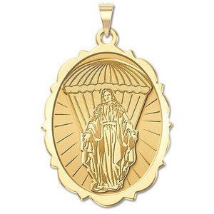 Virgin Mary Paratrooper Religious Medal   EXCLUSIVE 