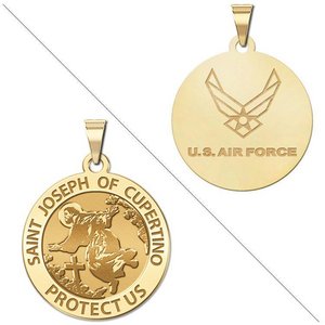 Saint Joseph of Cupertino Doubledside AIR FORCE Religious Medal  EXCLUSIVE 