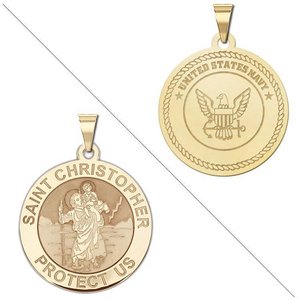 Saint Christopher Doubledside NAVY Religious Medal  EXCLUSIVE 