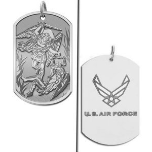 Saint Michael Doubledside AIR FORCE Dogtag Religious Medal  EXCLUSIVE 