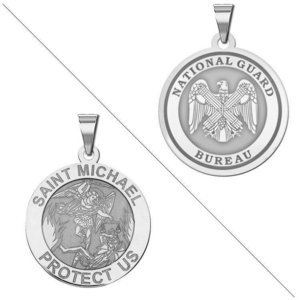 Saint Michael Doubledside NATIONAL GUARD Religious Medal  EXCLUSIVE 