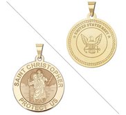 Saint Christopher Doubledside NAVY Religious Medal  EXCLUSIVE 