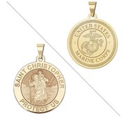Saint Christopher Doubledside MARINES Religious Medal  EXCLUSIVE 