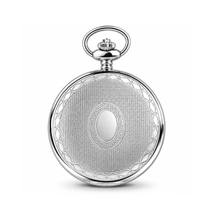 Charles Hubert Paris Stainless Steel Hunter Case Quartz Pocket Watch