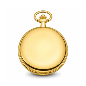 Gold Plated Polished Finish Hunter Case Quartz Pocket Watch