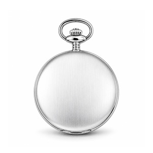 Polished Finish Stainless Steel Hunter Case Quartz Pocket Watch