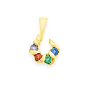 Gold 4 Round Stone Mother s Pendant Jewelry