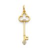 14K Diamond Key Pendant or Charm  Yellow or White Gold 