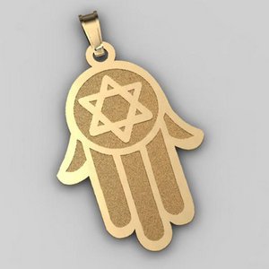 Hamsa Pendant w  Star of David Symbol