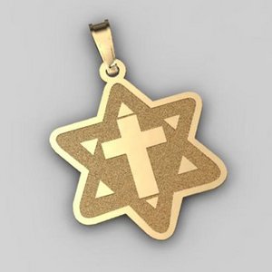  Star of David  w  Cross Pendant