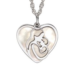 Mom   Baby Mother Of Pearl Pendant