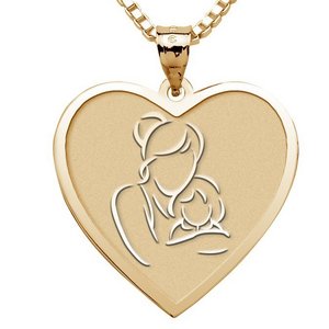Mother and Daughter   Heart Pendant