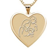 Mother with Two Daughters   Heart Pendant