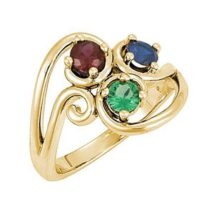 Mother s Ring with Three Birthstones