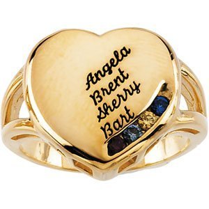 4 Stone Mother s Personalized Heart Ring