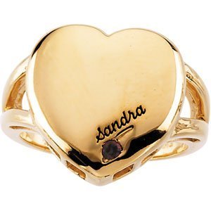 1 Stone Mother s Personalized Heart Ring