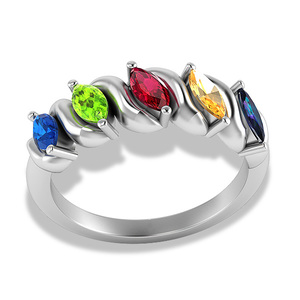 5 Marquise Shaped Birthstone Mother s Personalized Ring