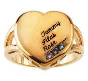 3 Stone Mother s Personalized Heart Ring