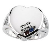 2 Stone Mother s Personalized Heart Ring