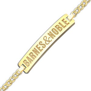 Rectangle Bracelet Logo Jewelry w  Curb Chain