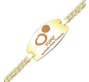Round Square Bracelet Logo Jewelry w  Curb Chain
