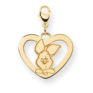 Disney Piglet Medium Lobster Clasp Heart Charm