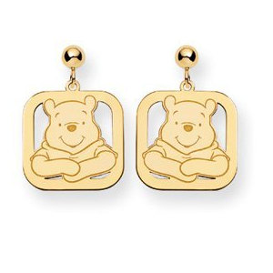 Disney Winnie the Pooh Square Post Dangle Earrings