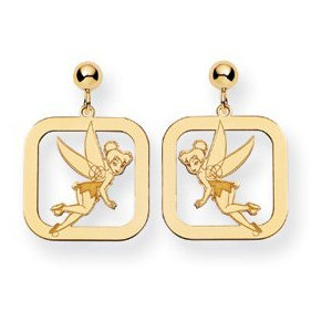 Disney Tinker Bell Dangle Post Square Earrings