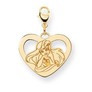 Disney Ariel  The Little Mermaid Lobster Clasp Heart Charm