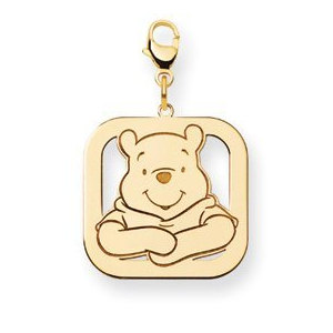 Disney Winnie the Pooh Lobster Clasp Medium Square Charm