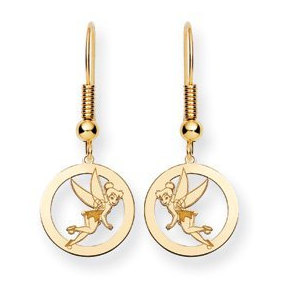 Disney Tinker Bell Shepherd Hook Round Earrings