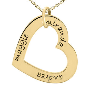Posh Mommy Medium Heart Pendant with up to three Names