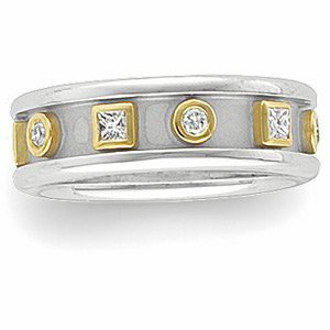 TWO TONE DIAMOND ETRUSCAN BAND