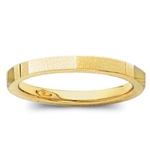 14k Yellow Gold 2mm Flat Satin Finish Wedding Band