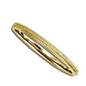 14k Yellow Gold 2mm Milgrain Wedding Band